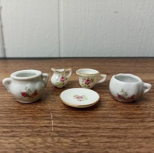 Vintage Miniature Ceramic Tea Set Floral Porcelain